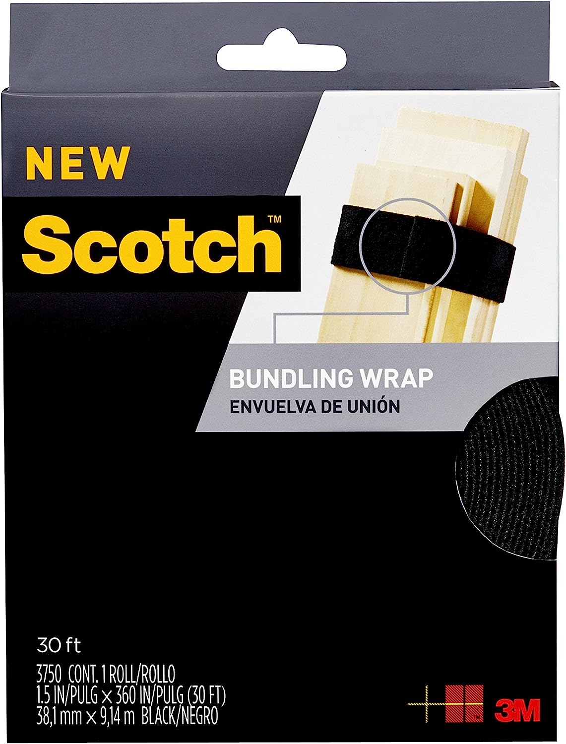 230816082520105_1 Scotch Mounting, Fastening & Surface Protection RF3740 Scotch None, 0.75"x12', Black - Image 1